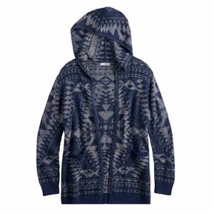 NEW Sonoma Hooded Navy Cardigan